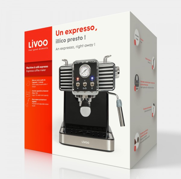 EXPRESSO CLASSIQUE A POMPE LIVOO DOD174N – Image 2